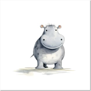 Cute Baby Hippo Posters and Art